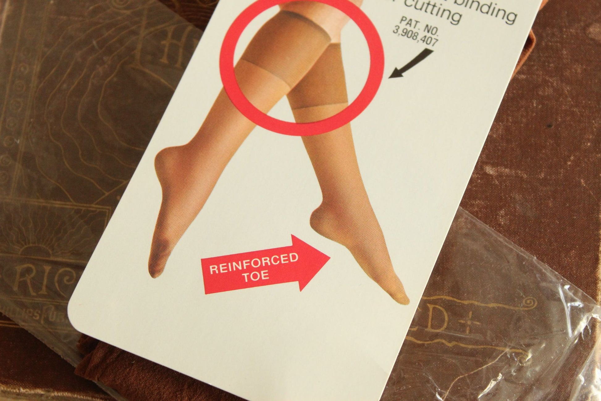 Vintage 1980s 1990s Knee High Stockings,in Suntan