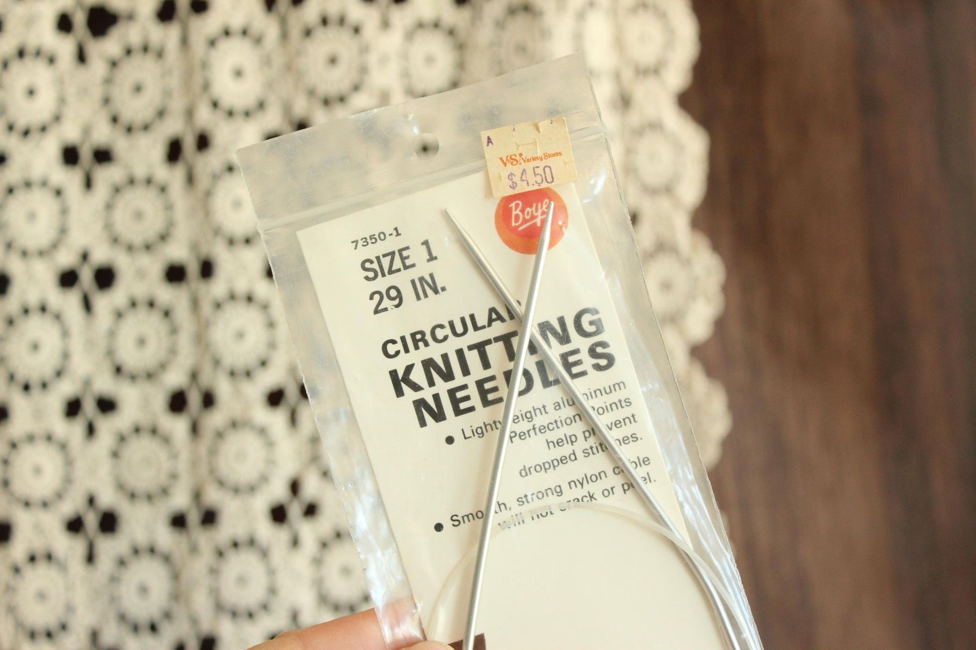 Vintage 1970s Knitting Needles, NOS Boye Size 1 Circular 29"