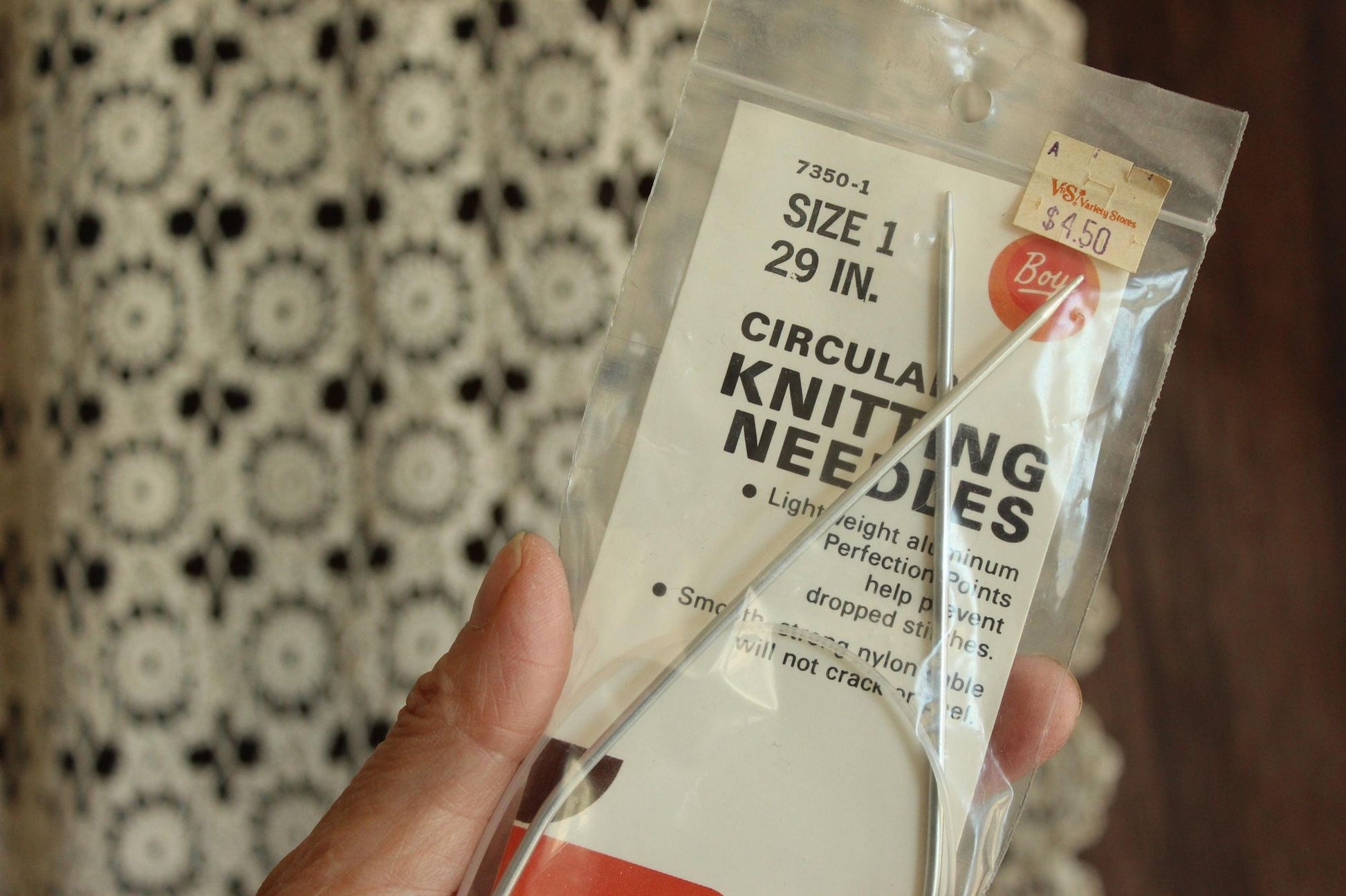 Vintage 1970s Knitting Needles, NOS Boye Size 1 Circular 29"