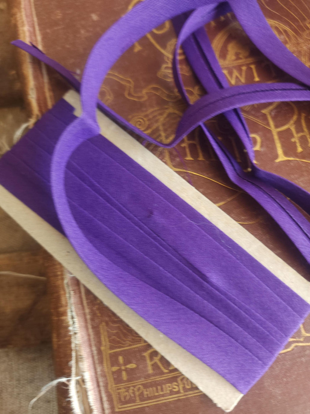 Vintage 1970s Purple Bias Tape Trim: 1/2" Wide Scroll, 3 and 1/3 Yards Piece