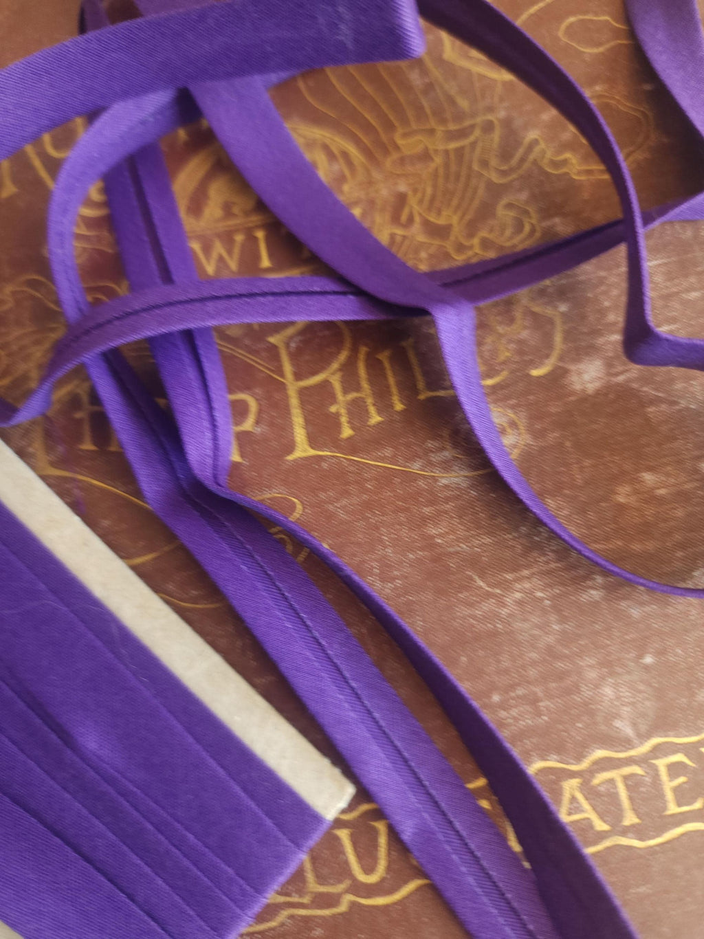 Vintage 1970s Purple Bias Tape Trim: 1/2" Wide Scroll, 3 and 1/3 Yards Piece