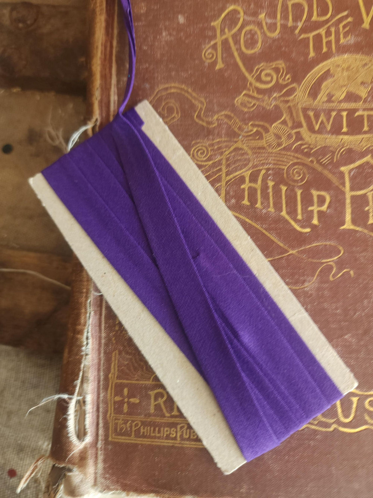 Vintage 1970s Purple Bias Tape Trim: 1/2" Wide Scroll, 3 and 1/3 Yards Piece