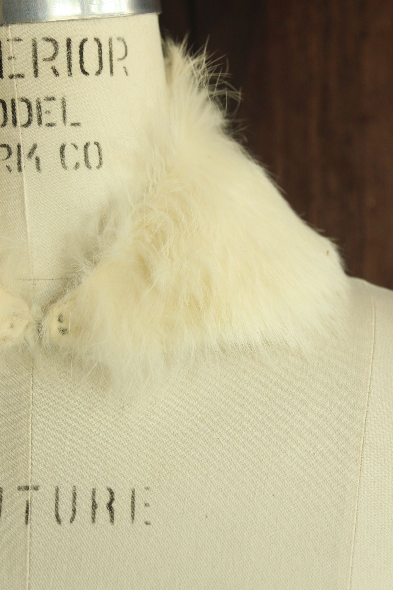 Vintage 1950s White Fur Detachable Blouse or Dress Collar