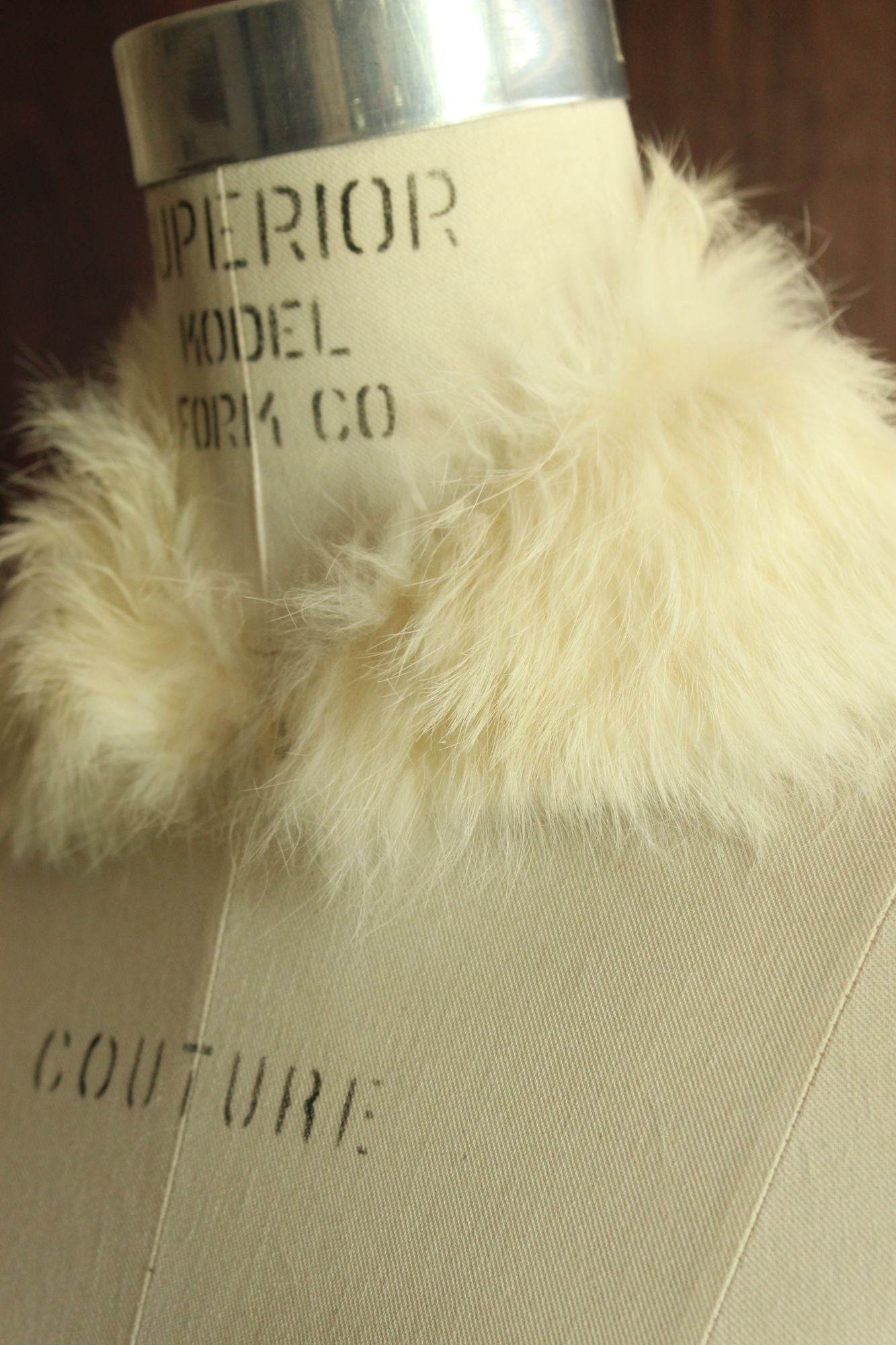 Vintage 1950s White Fur Detachable Blouse or Dress Collar