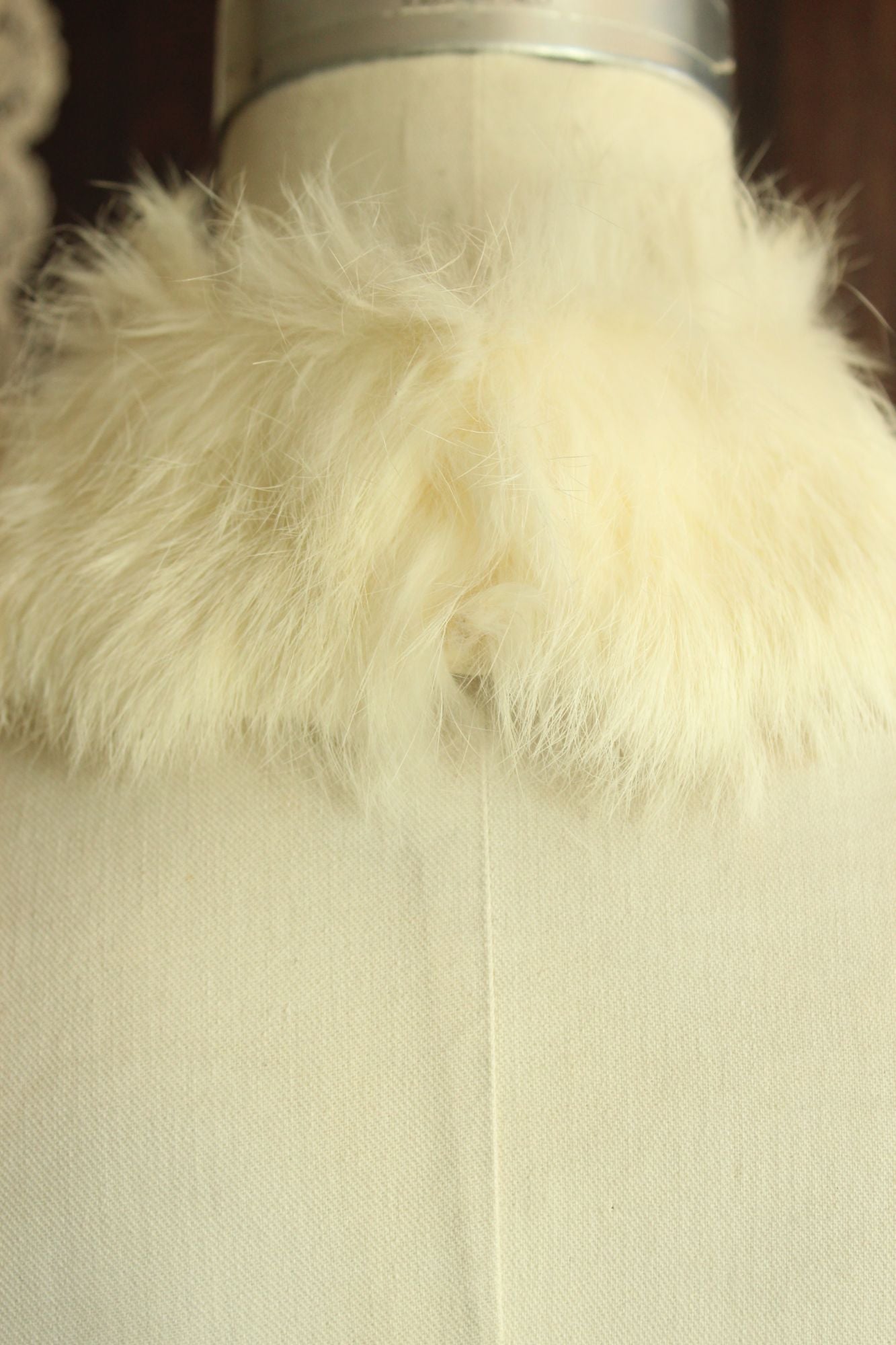 Vintage 1950s White Fur Detachable Blouse or Dress Collar