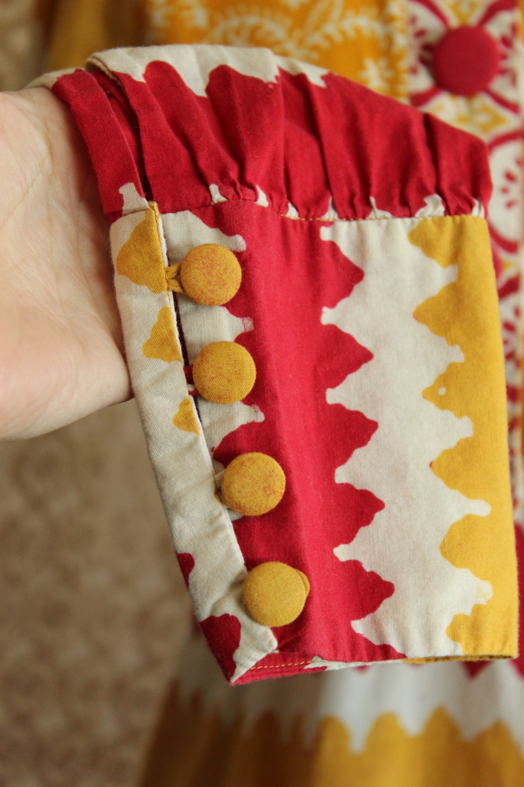Vintage 1990s Maxi Dress in Red and Yellow
