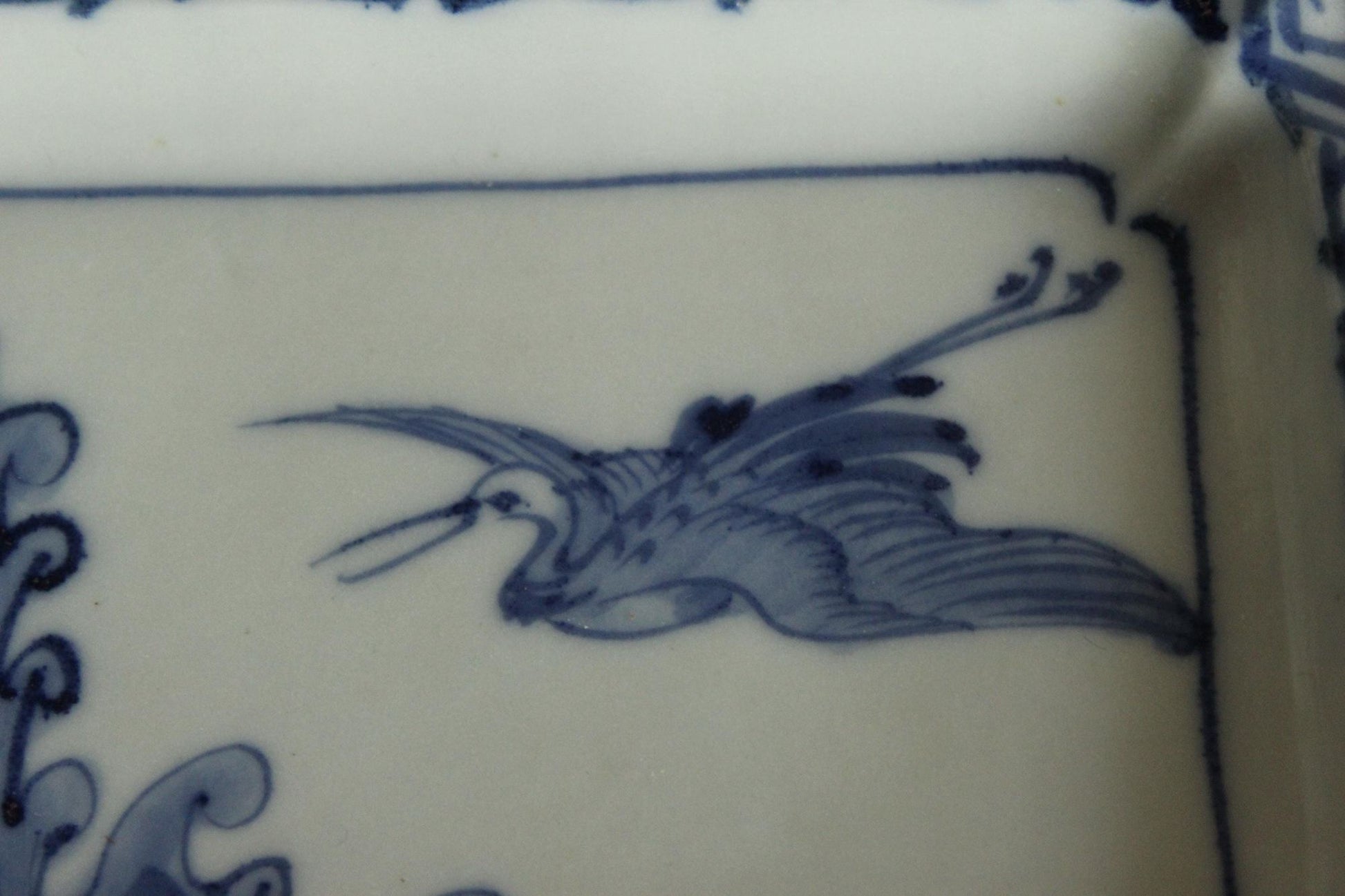 Vintage Antique 1800s Blue and White Sometsuke Plate