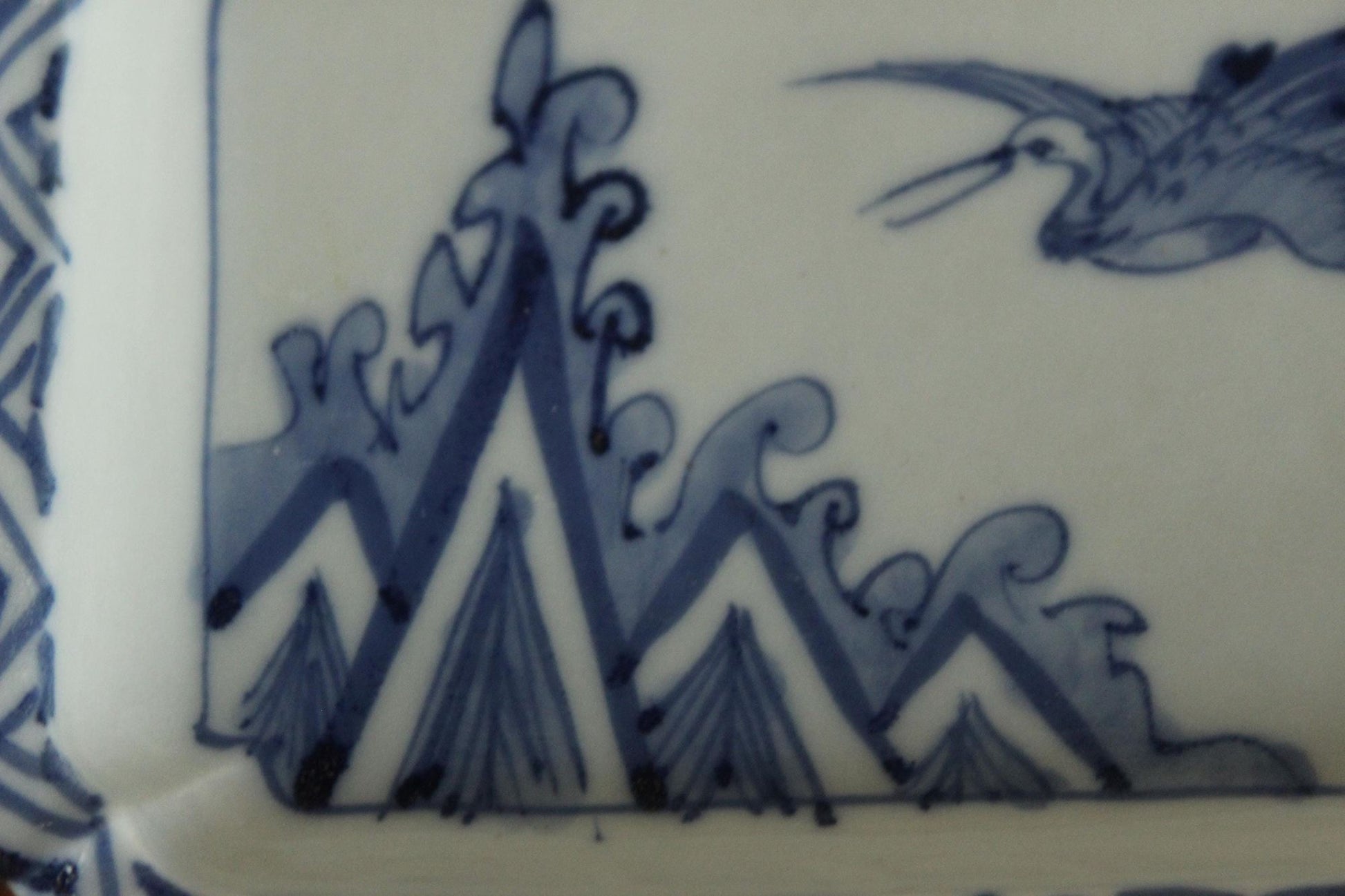 Vintage Antique 1800s Blue and White Sometsuke Plate