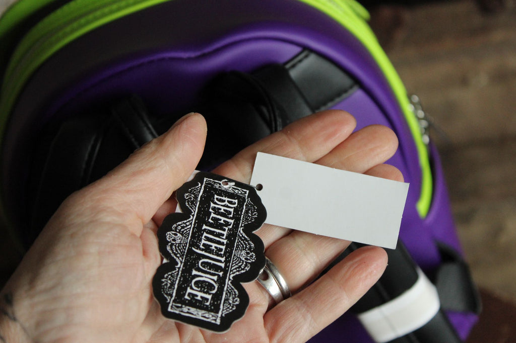 Loungefly Beetlejuice Backpack, New With Tags, Green and Purple, Pockets