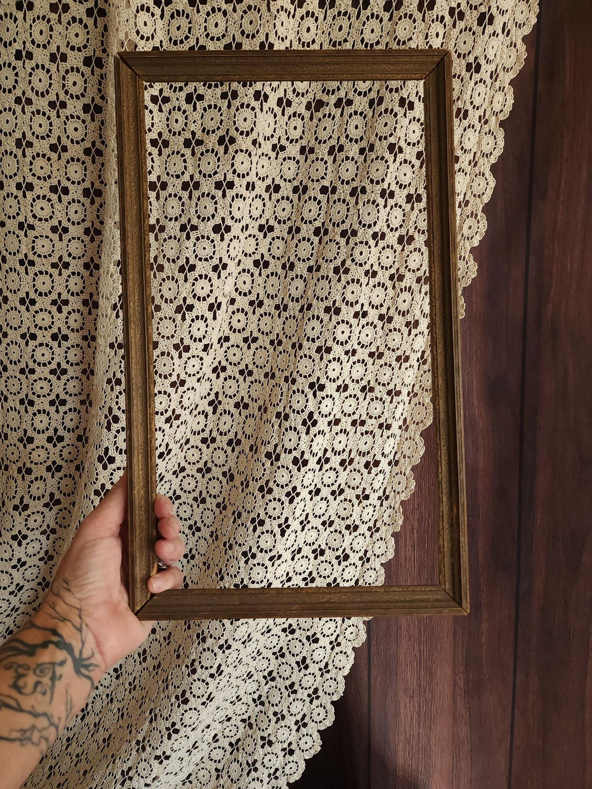 Vintage 1930s 10x16 Inch Wood Frame with Faux Grain
