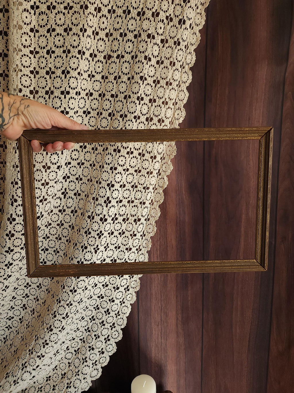 Vintage 1930s 10x16 Inch Wood Frame with Faux Grain