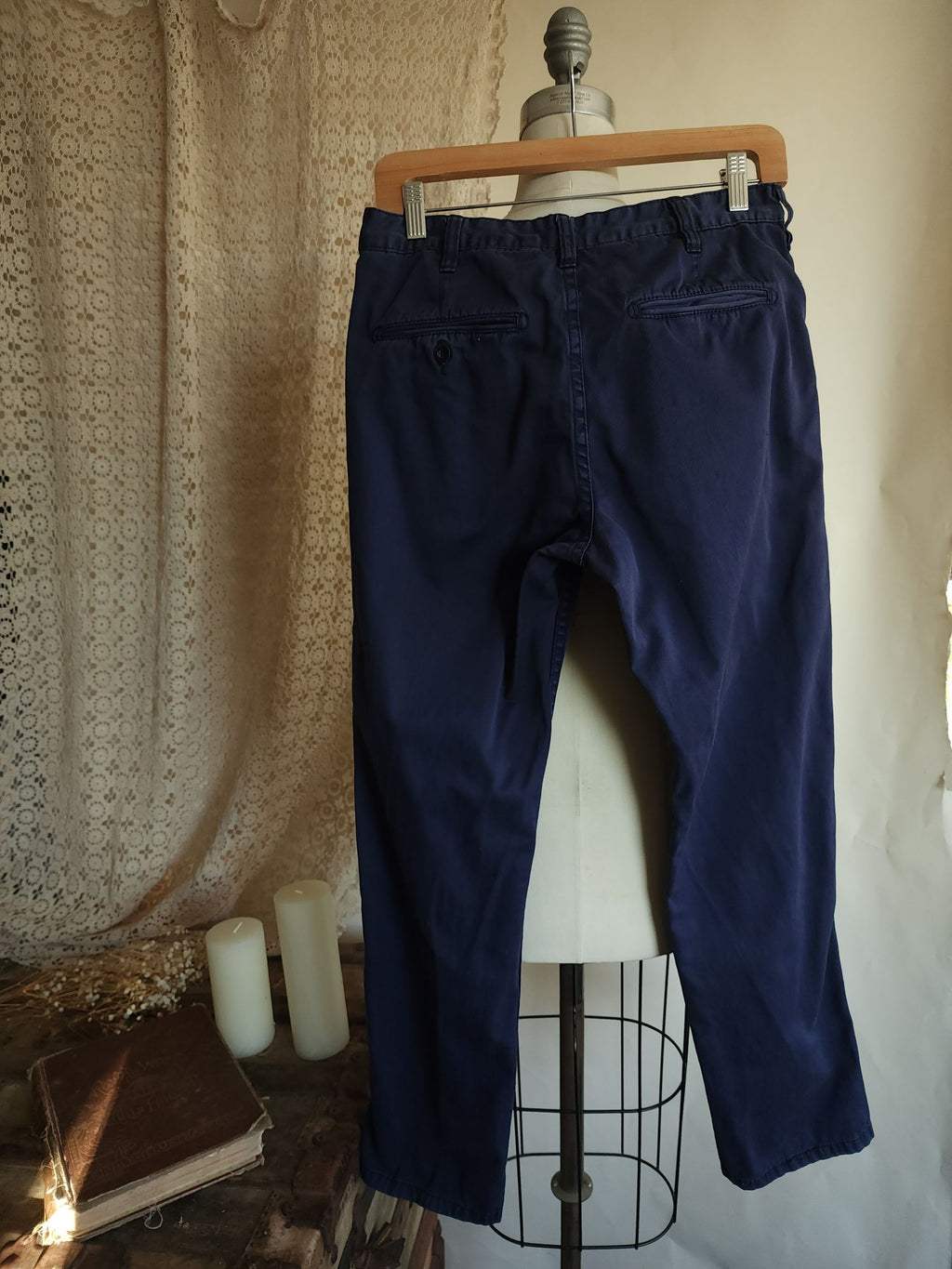 MatchStick Argus Chino Pants, Size 30, Navy Blue, Straight Leg