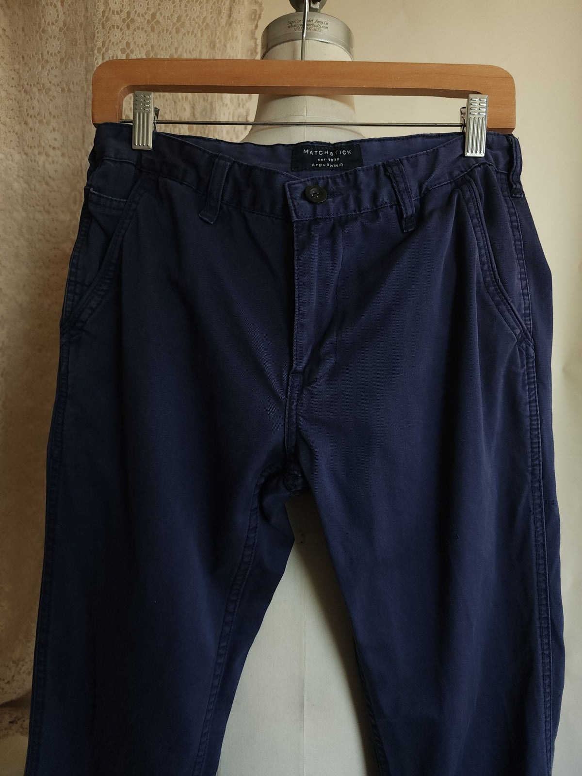 MatchStick Argus Chino Pants, Size 30, Navy Blue, Straight Leg