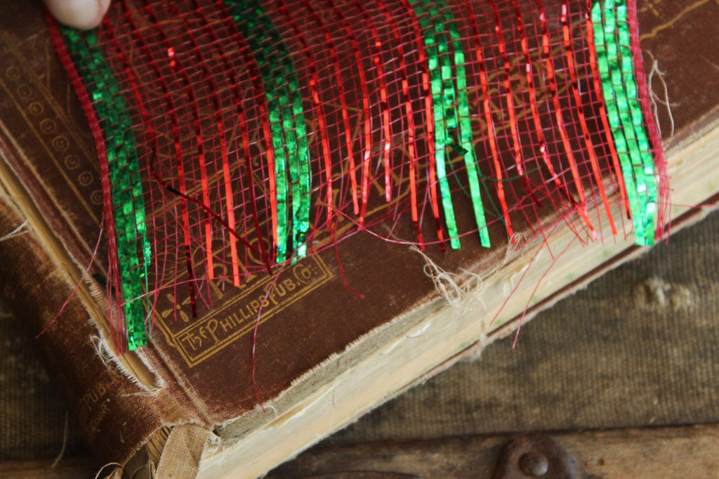 Holiday Deco Mesh Ribbon, Red and Green, 5.5" Wide 10 Yards