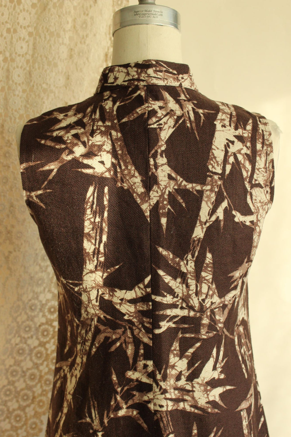 Michael Kors Sleeveless Brown Bamboo Print Lace-Up Dress Size 2