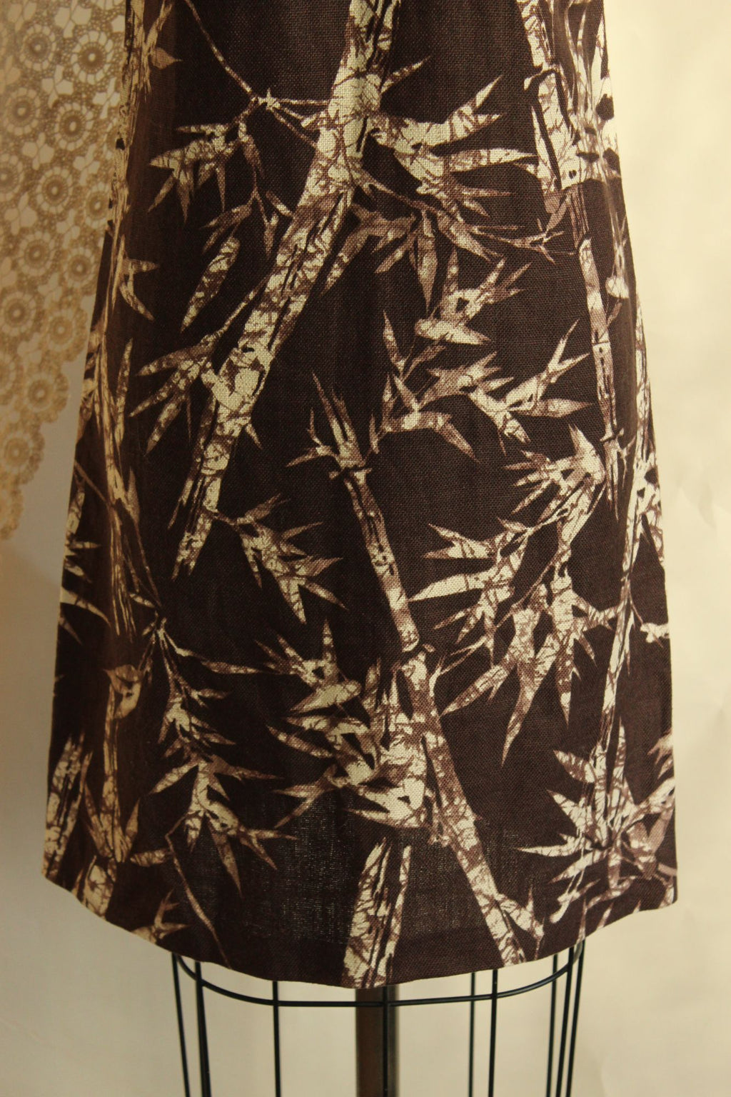 Michael Kors Sleeveless Brown Bamboo Print Lace-Up Dress Size 2