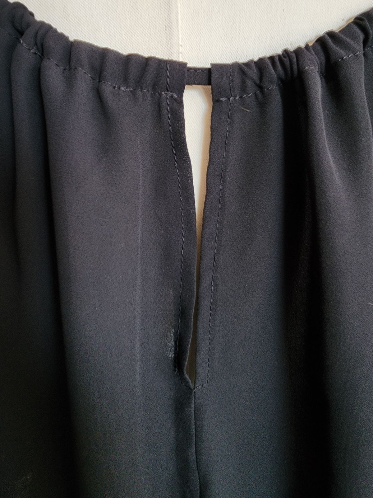 Oboe Womens Top, Black Spaghetti Strap, Size Large, Lace Trim
