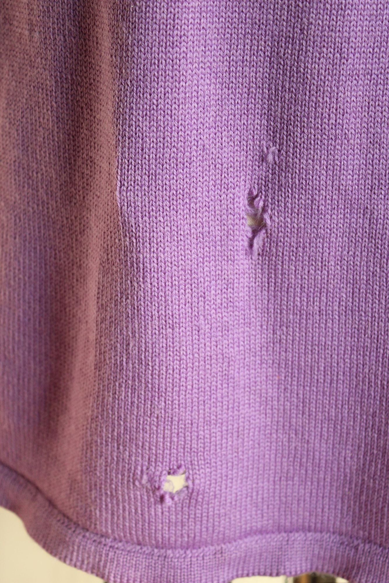 Vintage 1960s Purple Ribbed Waist Wool Knit Sweater Dress