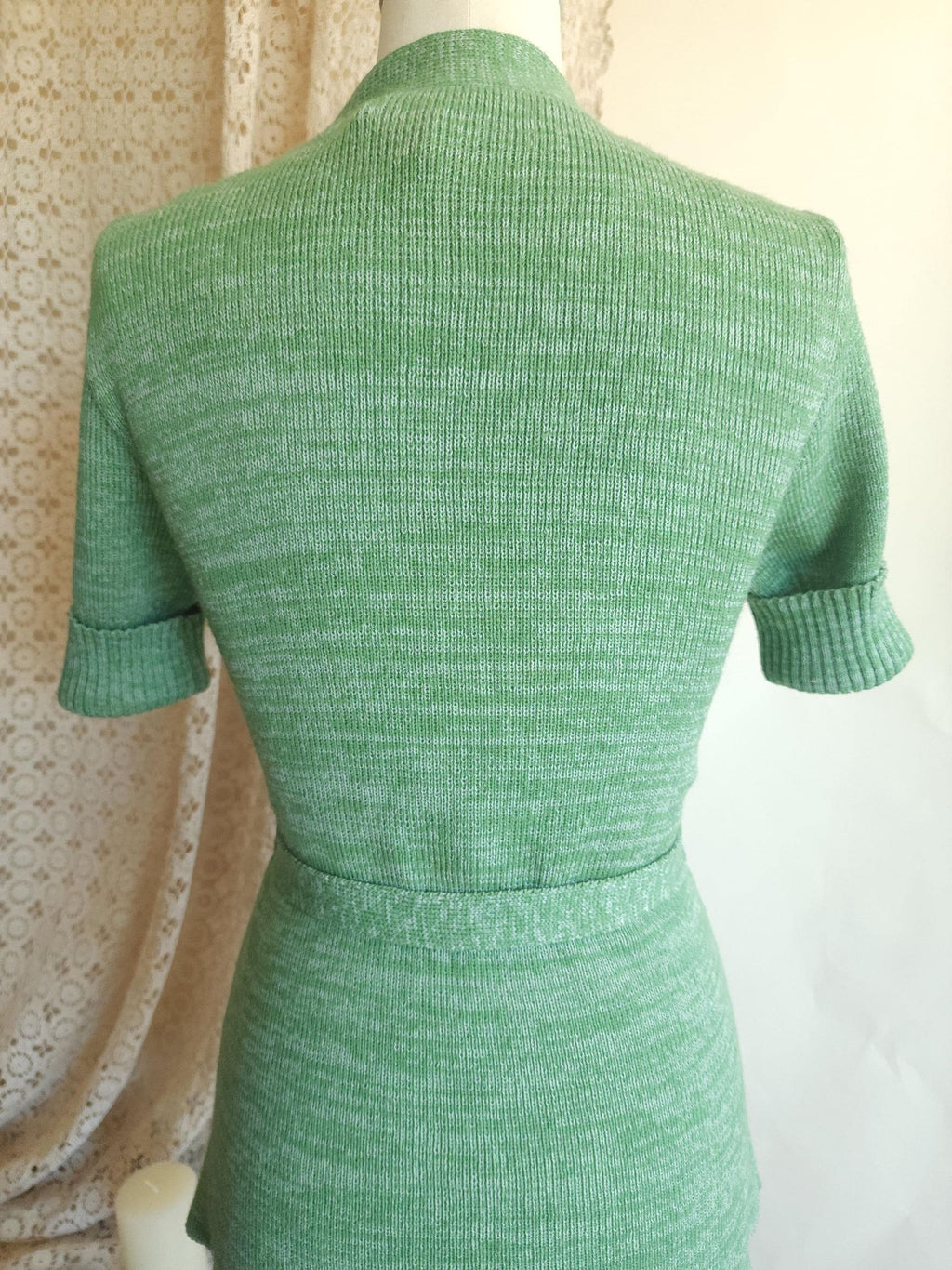 Vintage 1970s Surplice Wrap Cardigan Sweater With Belt and Pockets
