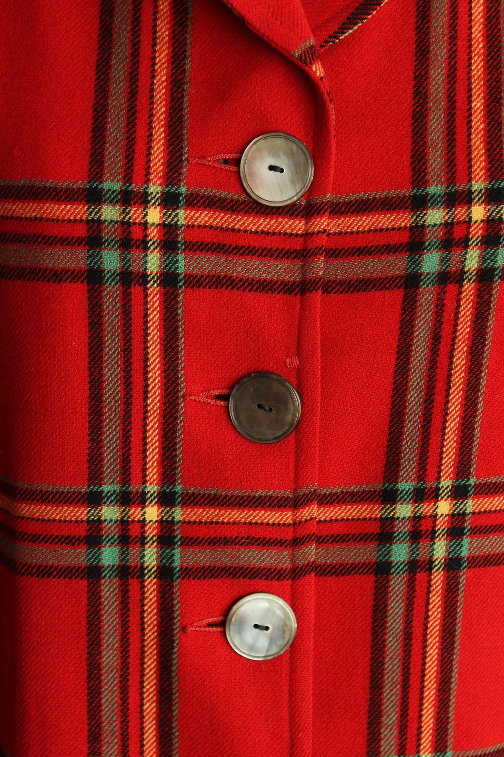 Vintage 1940s Pendleton 49er Jacket in Red Plaid Tartan Wool with Pockets