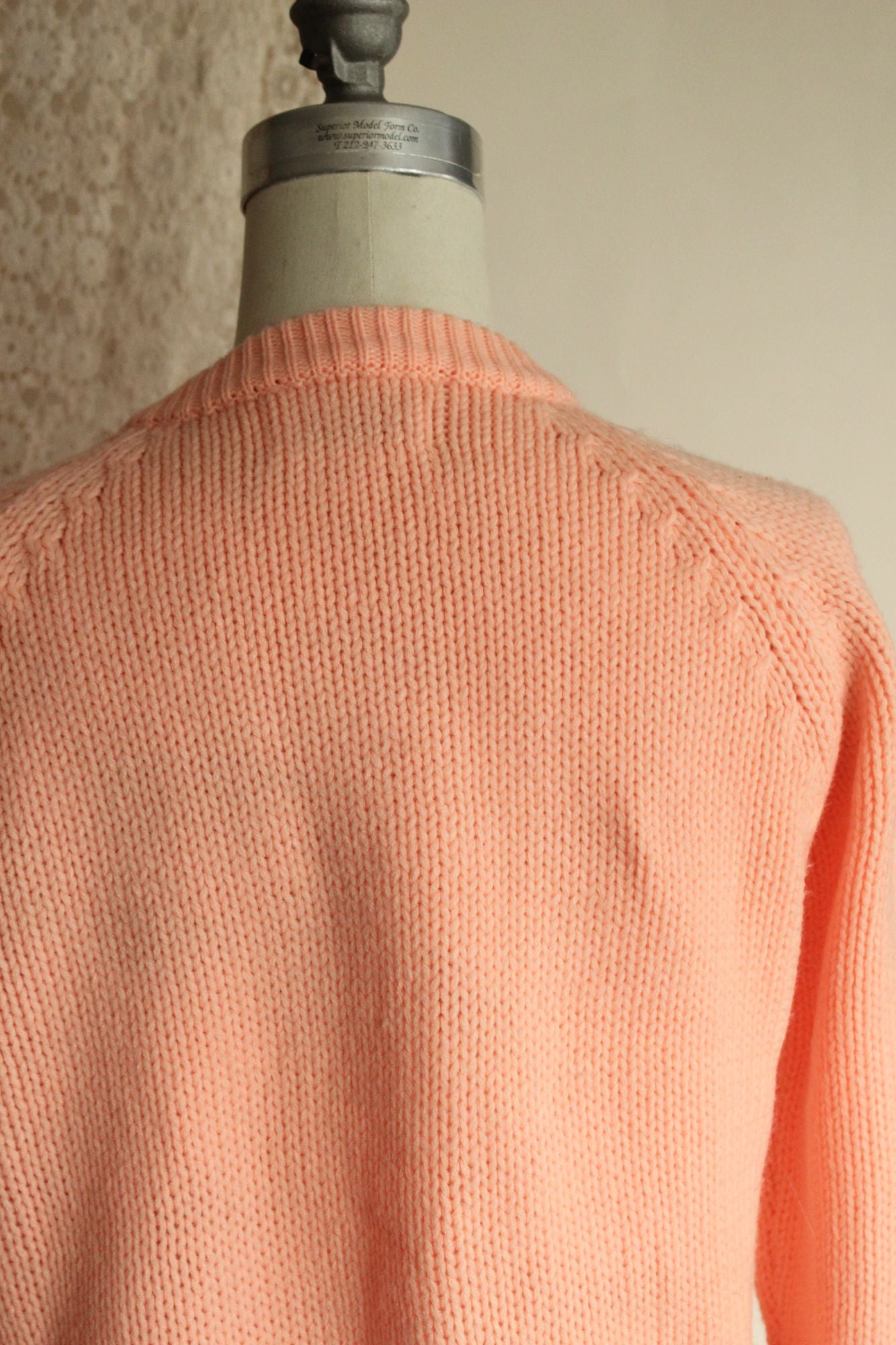 Vintage 1960s Full Fashioned Orange Knit Cardigan Sweater
