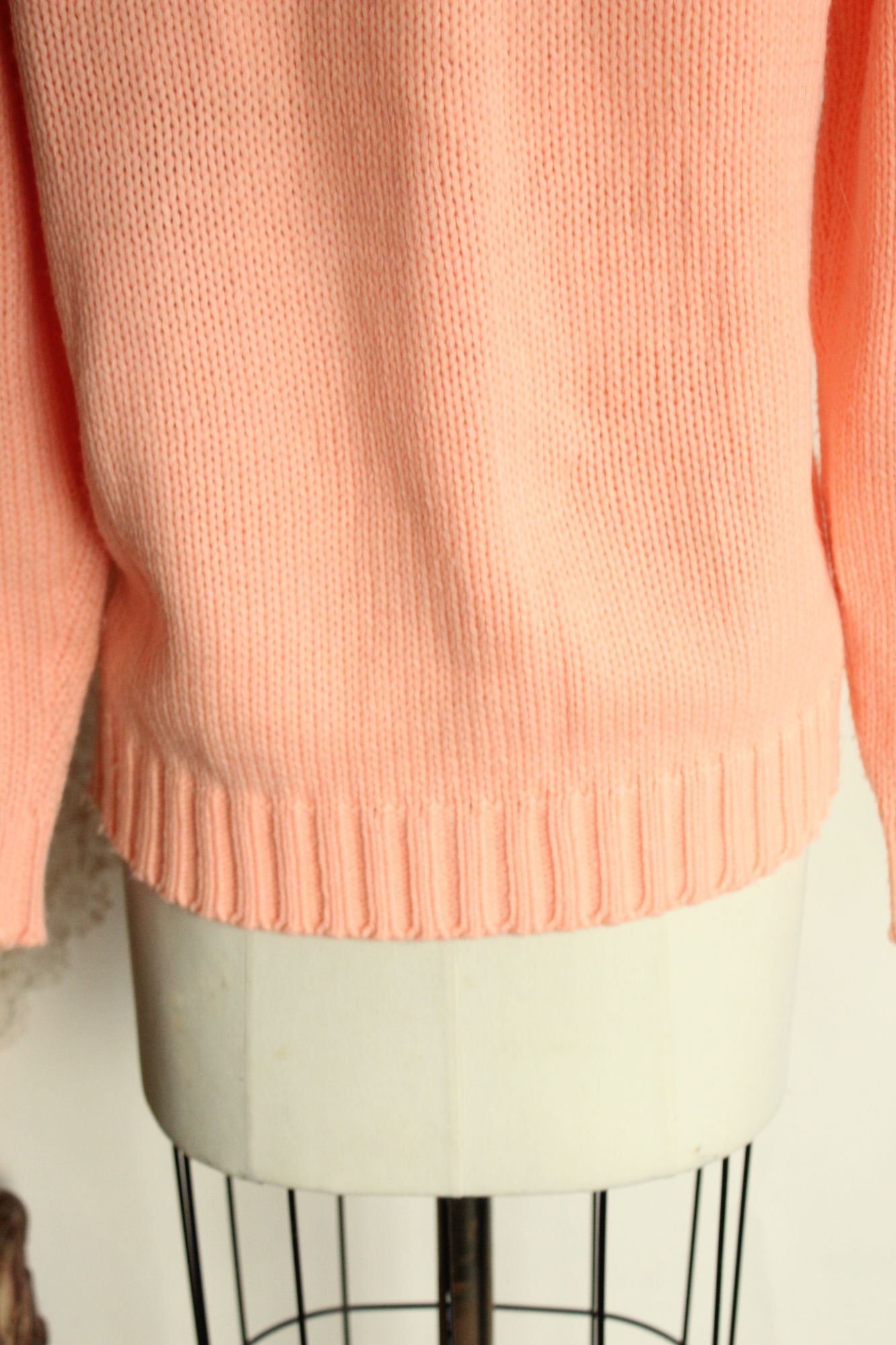 Vintage 1960s Full Fashioned Orange Knit Cardigan Sweater
