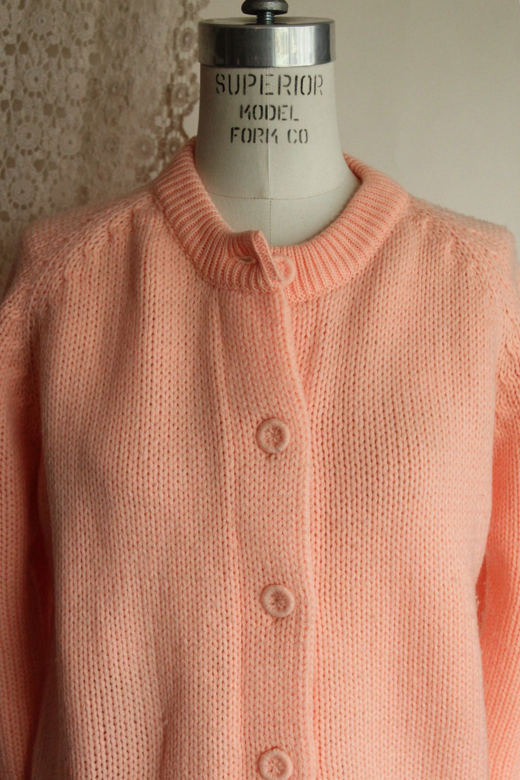 Vintage 1960s Full Fashioned Orange Knit Cardigan Sweater