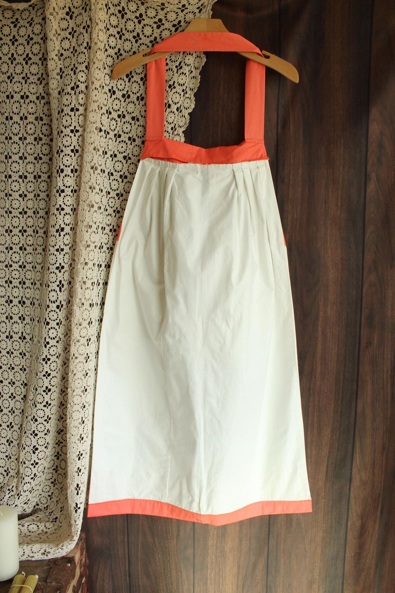 Vintage 1950s Orange Asian Themed Laundry Bag