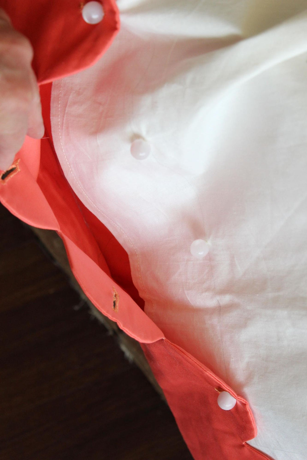 Vintage 1950s Orange Asian Themed Laundry Bag