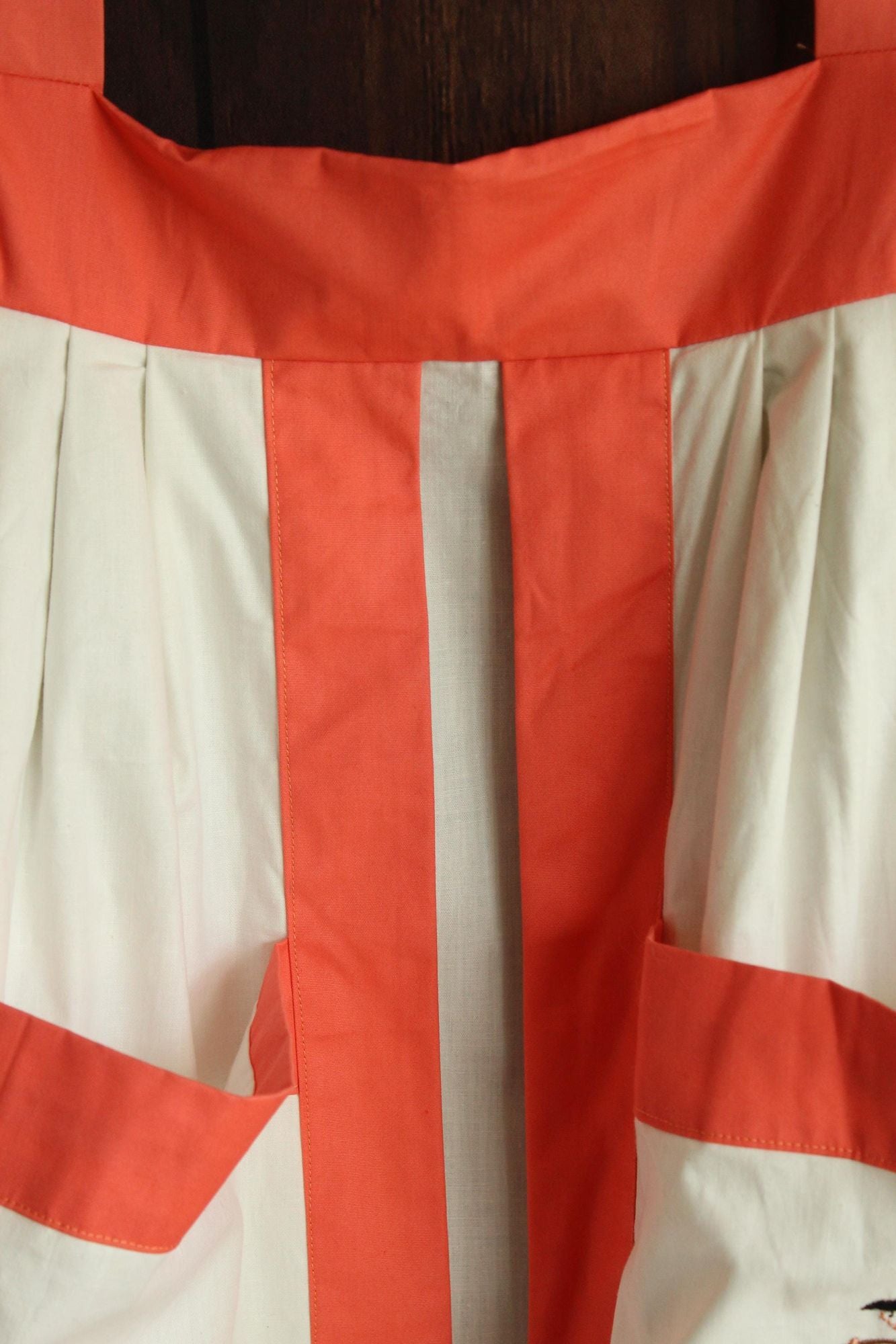Vintage 1950s Orange Asian Themed Laundry Bag