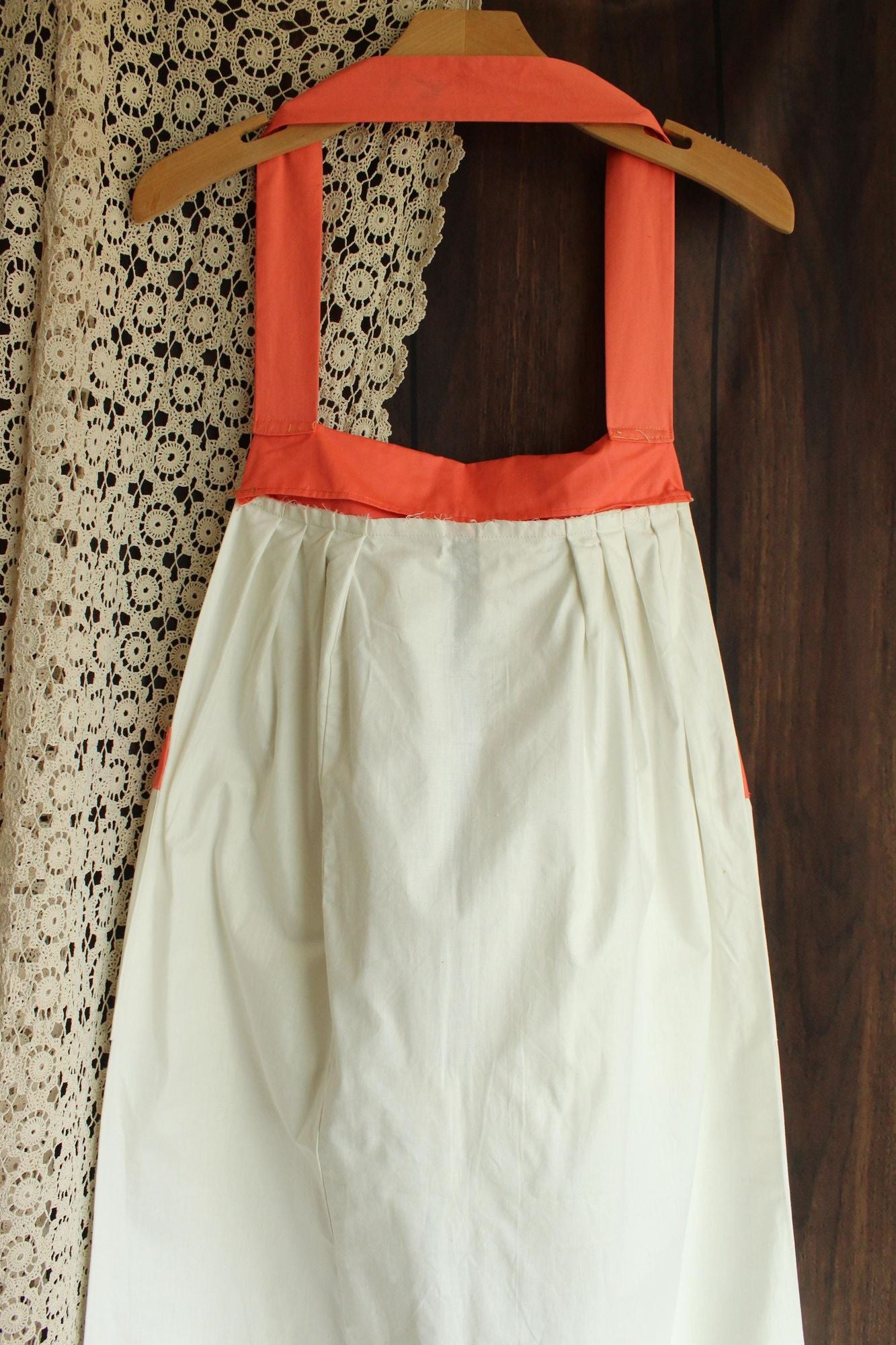 Vintage 1950s Orange Asian Themed Laundry Bag