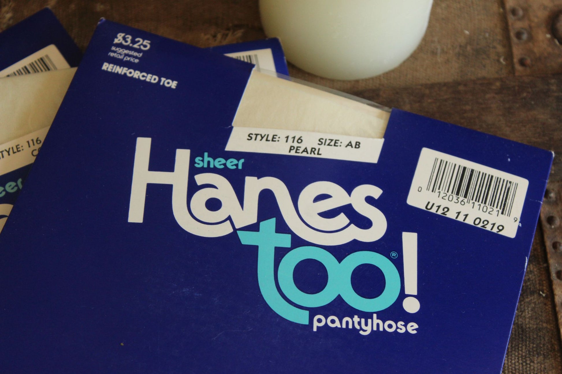 Vintage 1980s 1990s Pantyhose, New NOS Hanes Too, Size AB Pearl