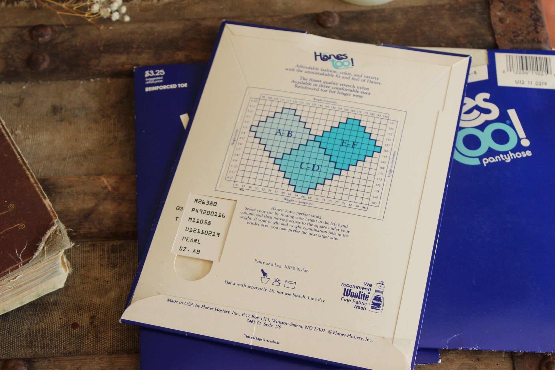 Vintage 1980s 1990s Pantyhose, New NOS Hanes Too, Size AB Pearl