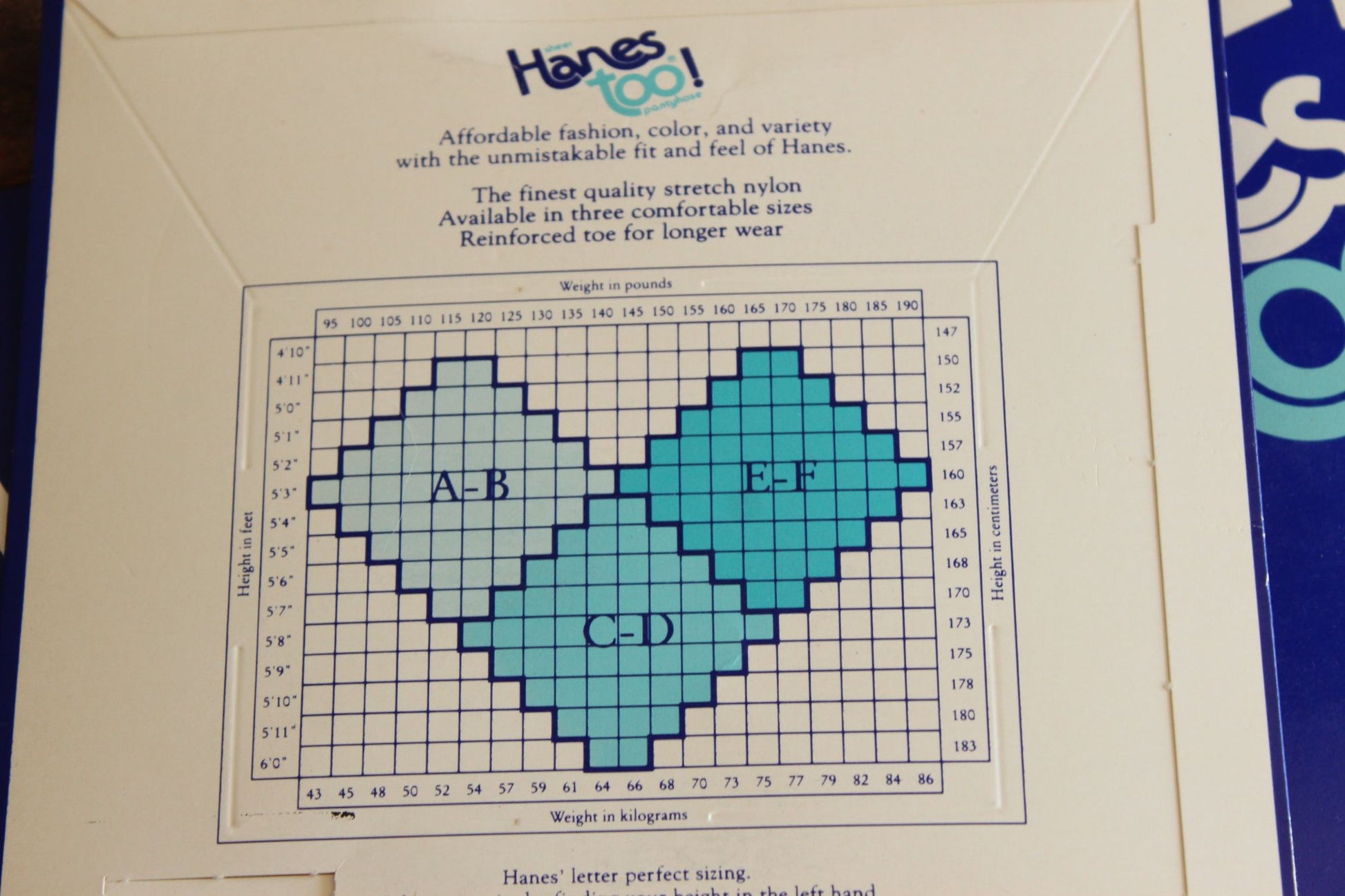 Vintage 1980s 1990s Pantyhose, New NOS Hanes Too, Size AB Pearl