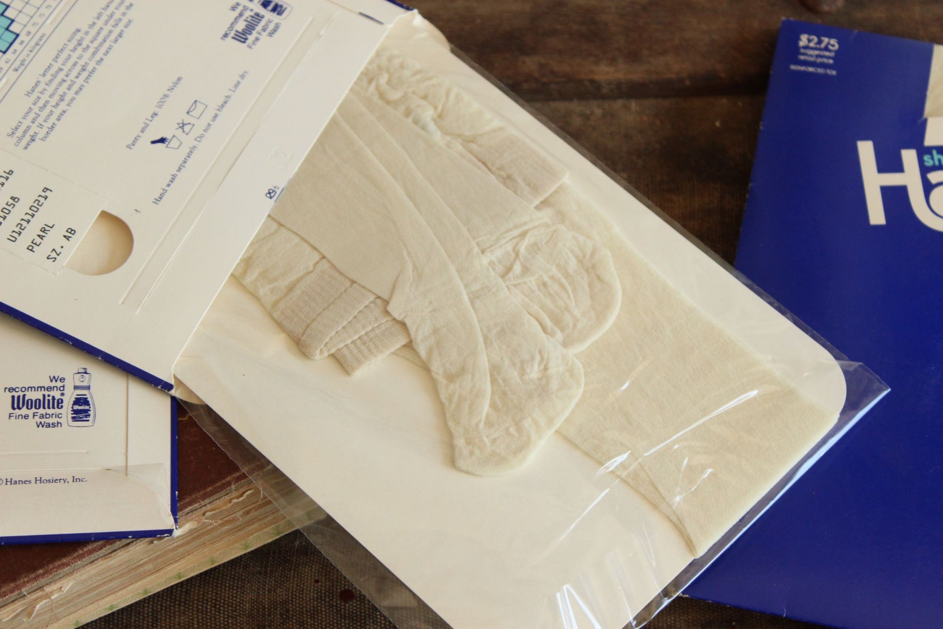 Vintage 1980s 1990s Pantyhose, New NOS Hanes Too, Size AB Pearl