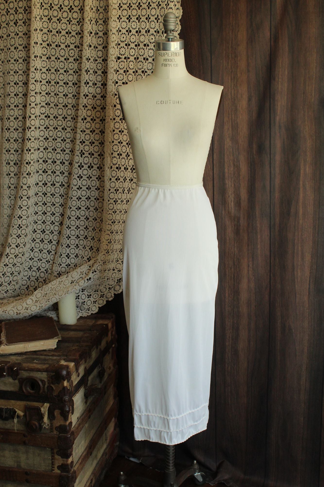 Vintage 1960s American Maid White Nylon Half Slip