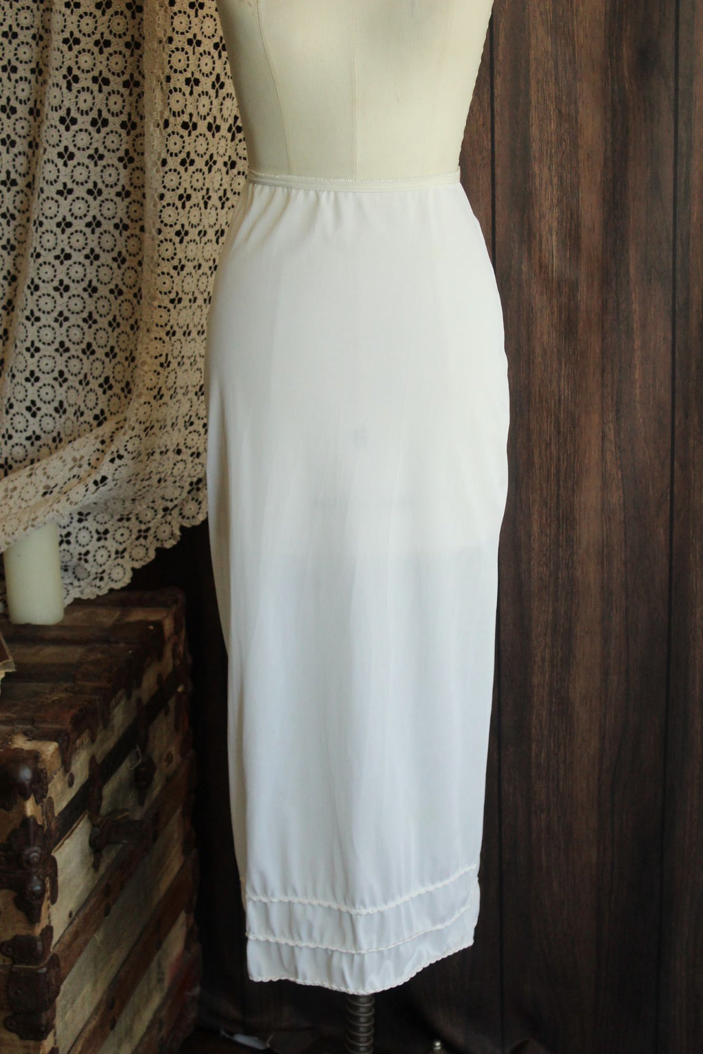 Vintage 1960s American Maid White Nylon Half Slip