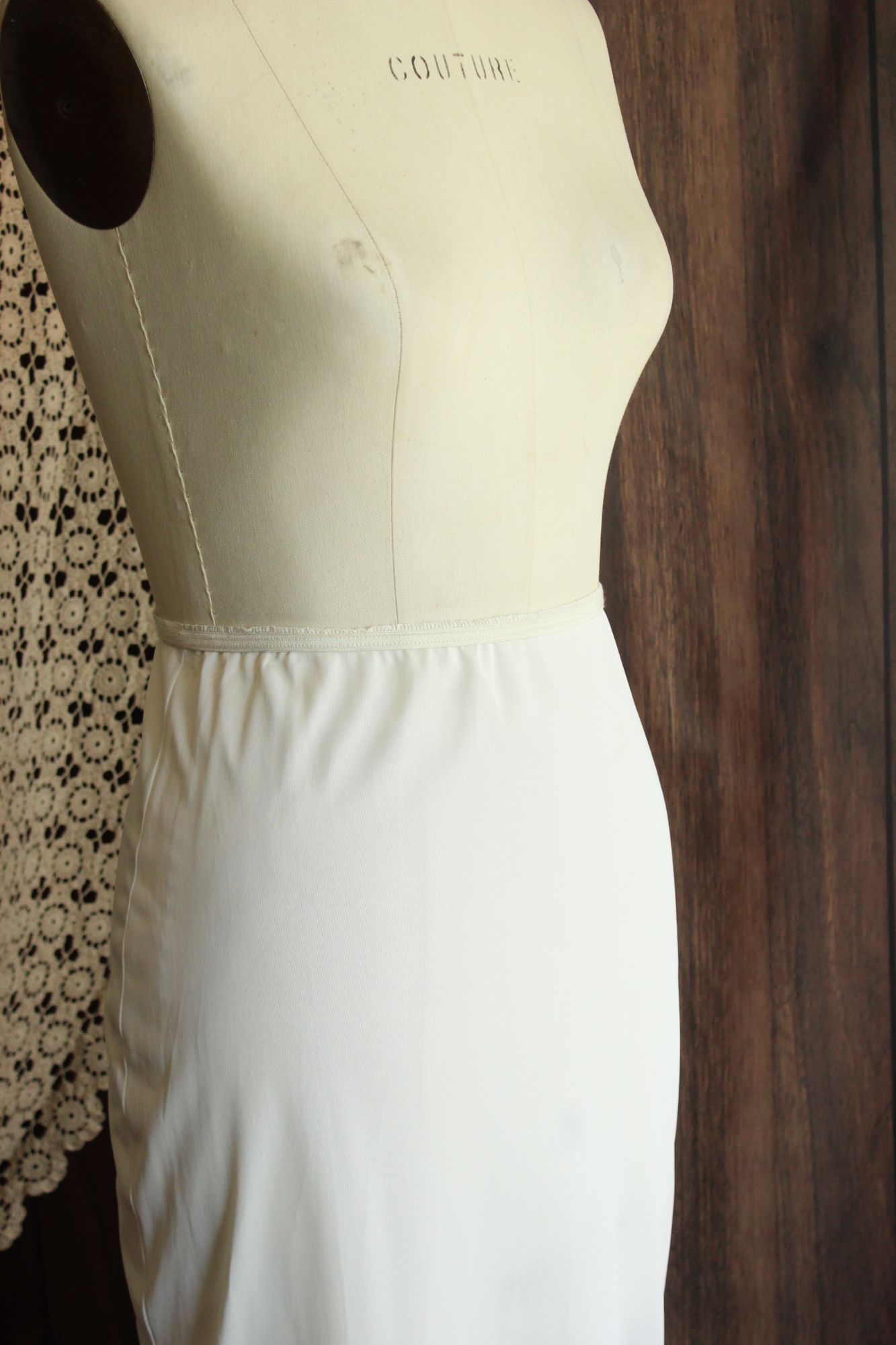 Vintage 1960s American Maid White Nylon Half Slip