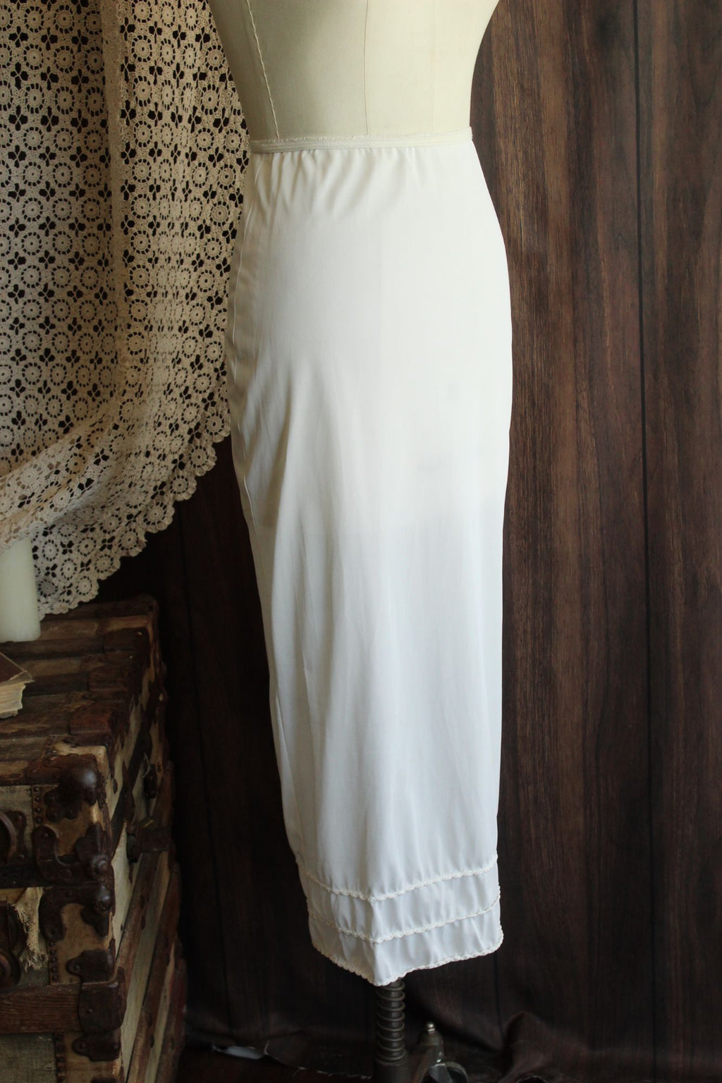 Vintage 1960s American Maid White Nylon Half Slip