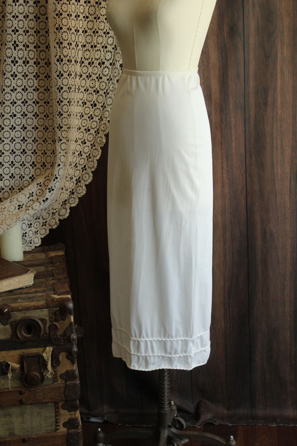 Vintage 1960s American Maid White Nylon Half Slip