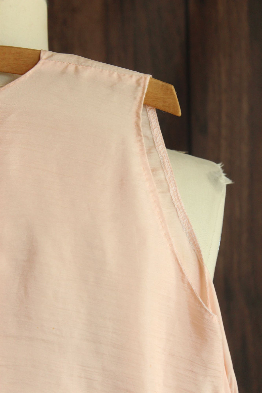 Vintage 1980s 1990s Handmade Pink Silk Baby Dress