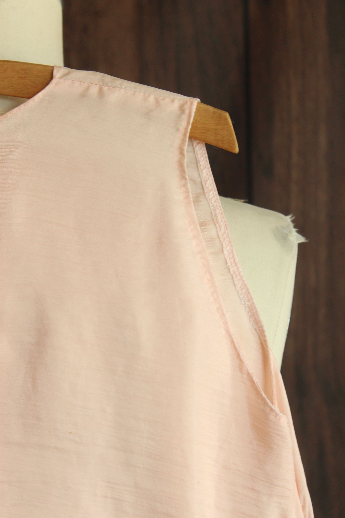 Vintage 1980s 1990s Handmade Pink Silk Baby Dress