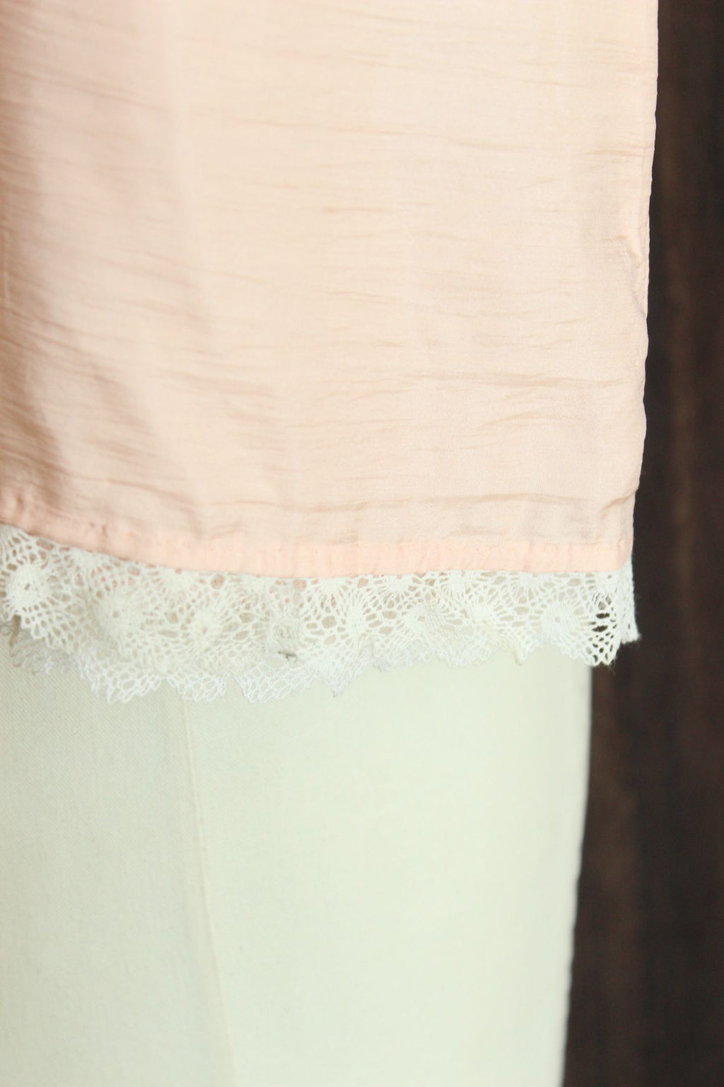 Vintage 1980s 1990s Handmade Pink Silk Baby Dress