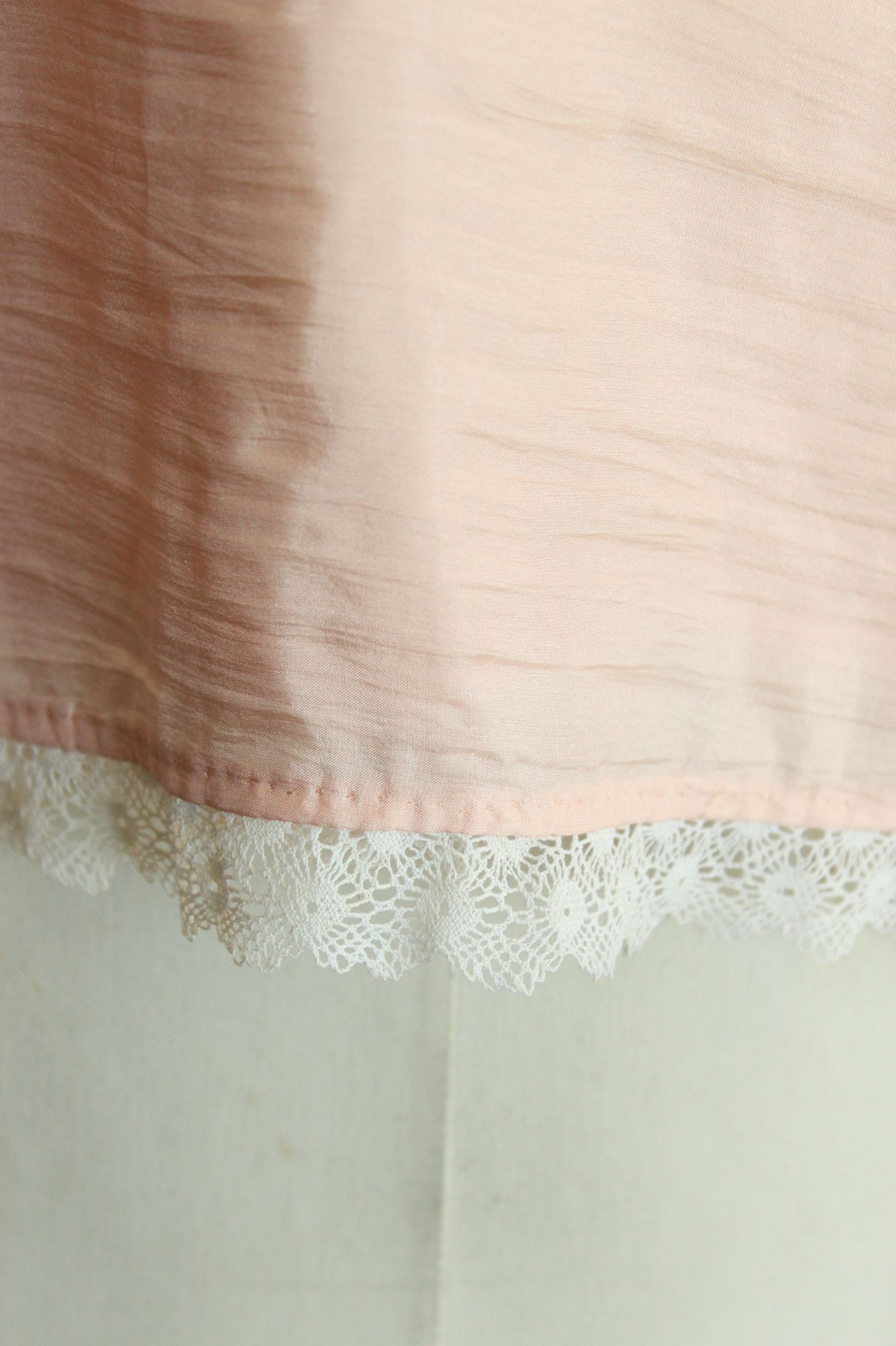 Vintage 1980s 1990s Handmade Pink Silk Baby Dress