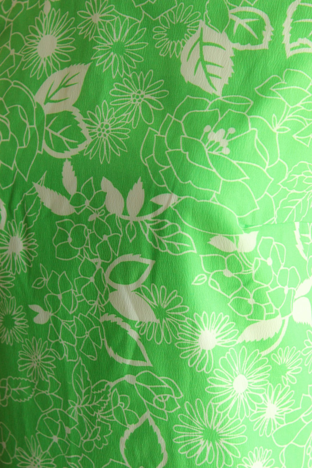 Vintage 1960s Volup Fritzi Green and White Floral Print Dress