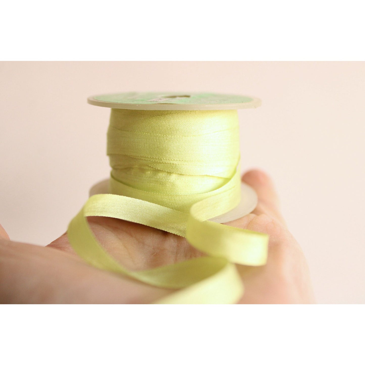 Silk Ribbon in Apple Green 7mm Narrow Trim / 1/4" Wide, Five Yards