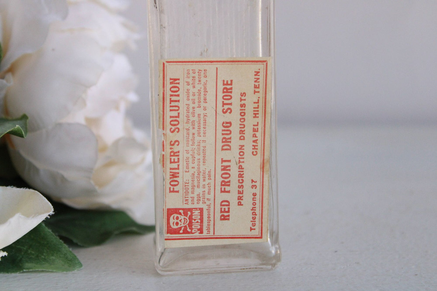 Vintage 1900s Poison Bottle, Fowler's Solution
