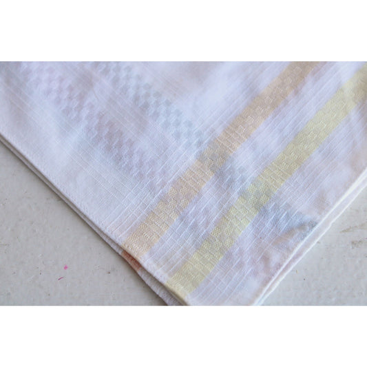 Vintage White Hanky With Pastel Stripes