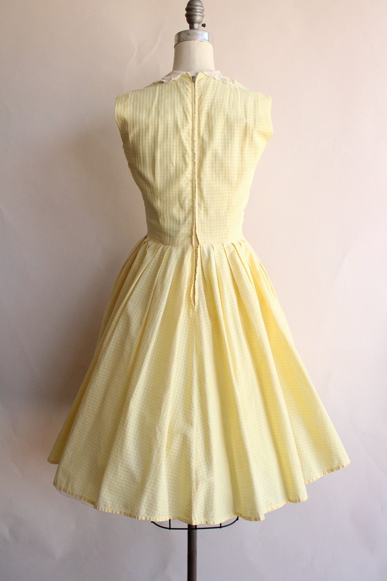 Vintage 1950s Yellow Cotton Sundress with Pockets