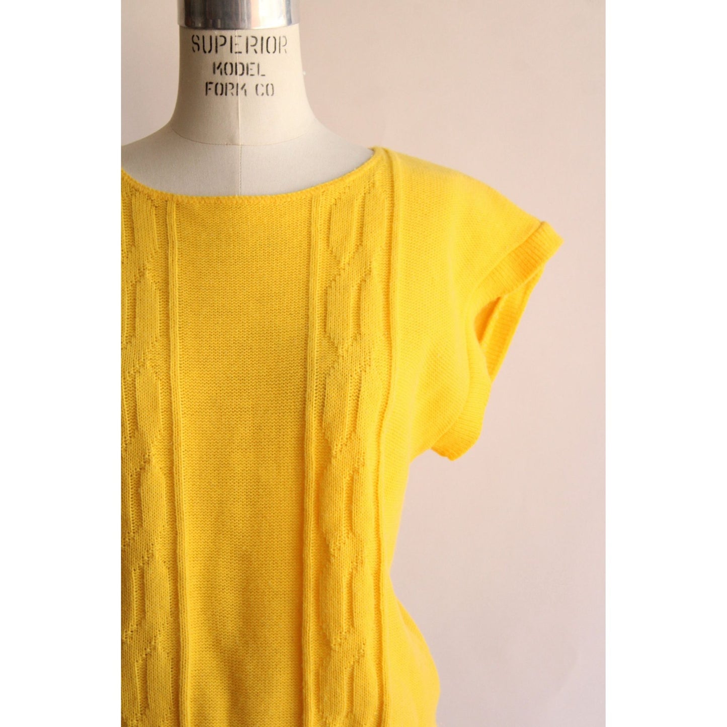 Vintage 1980s Yellow Cap Sleeve Sweater